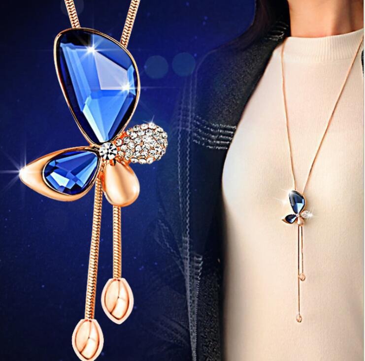 Collares Y Colgantes De Suéter De Cristal Barroco,Joyería