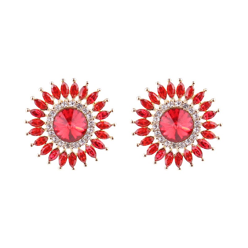 Pendientes Redondos De Metal Con Forma De Flor
