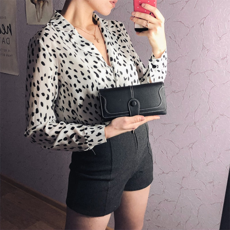 Cartera larga de ante de imitación para mujer 4