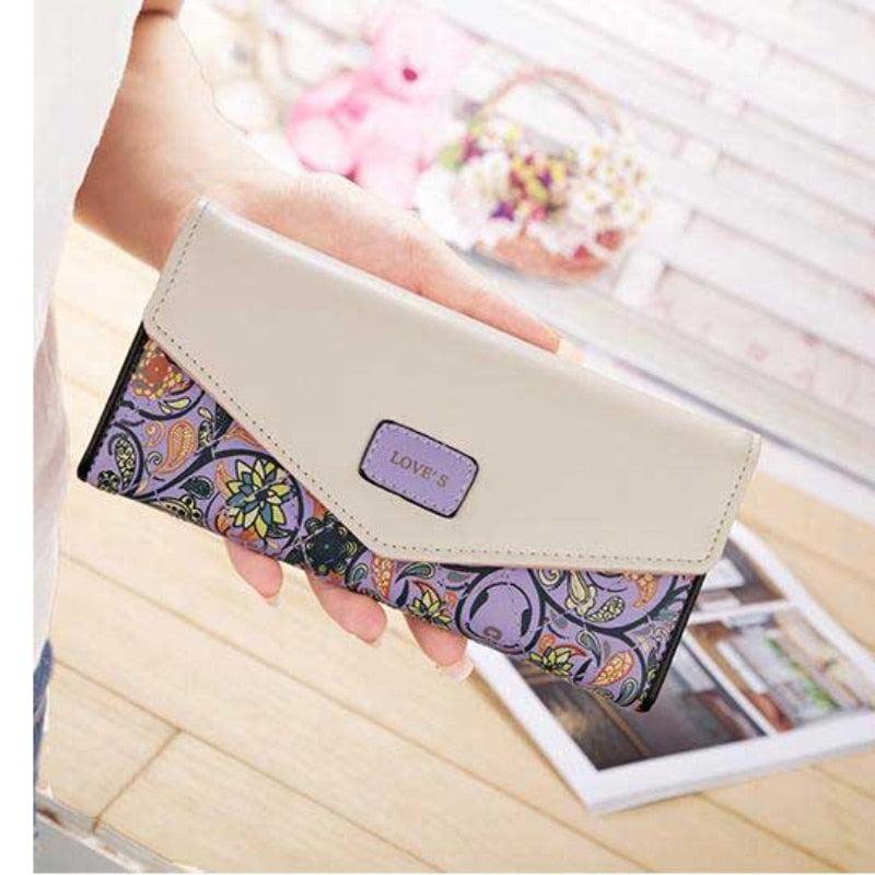 Cartera larga para mujer, monedero de moda 4