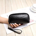 Cartera multifuncional de estilo largo para mujer, monedero de piel sintética, tarjetero