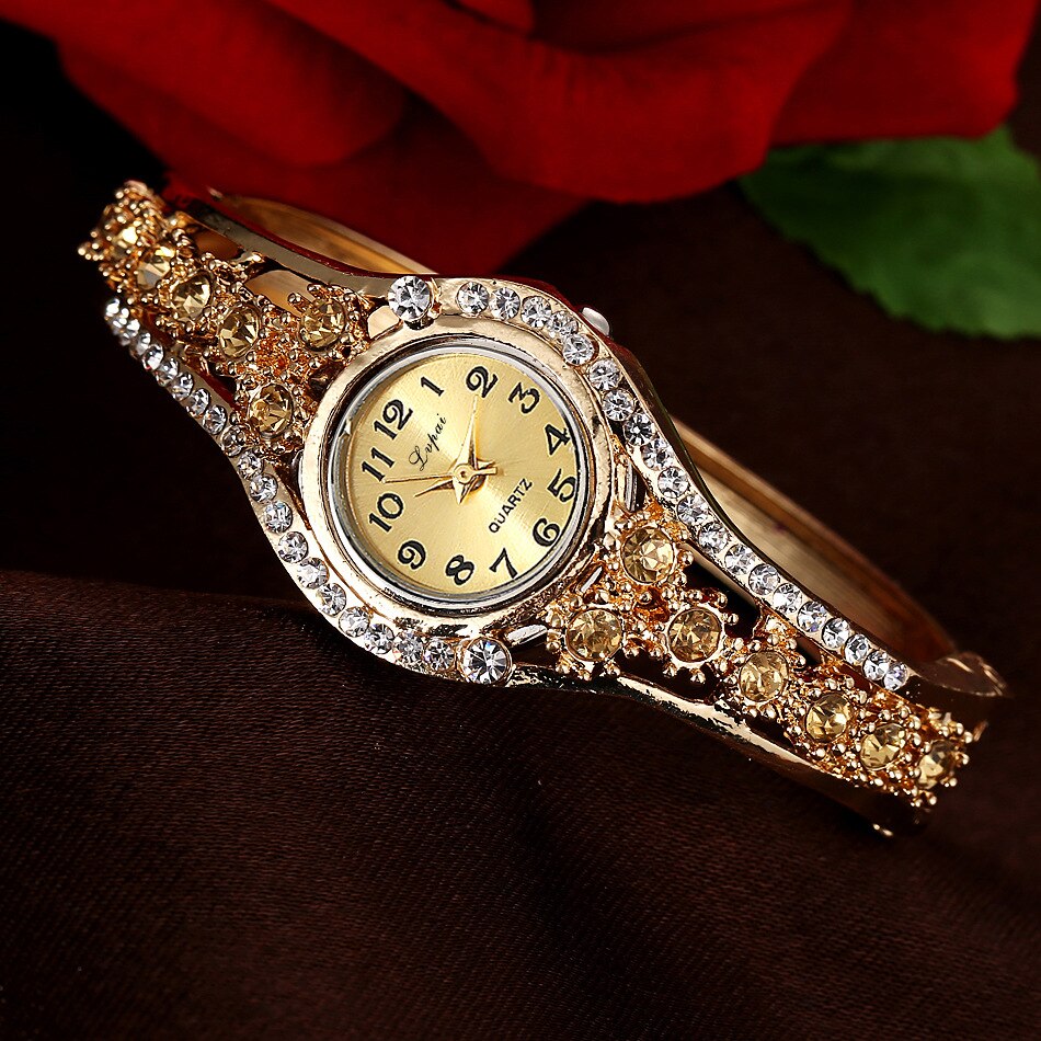 Reloj de pulsera con diamantes de estilo étnico para Mujer