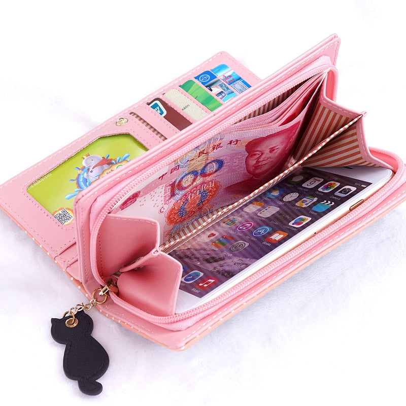 Cartera de cuero sintético con cremallera Para Mujer 3