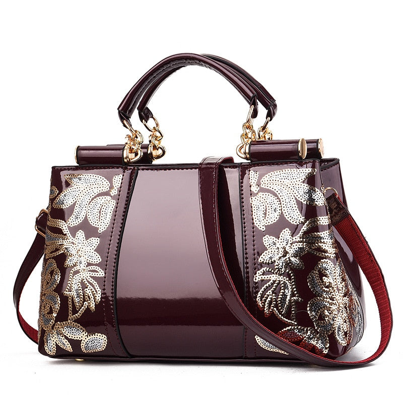 Bolso de cuero con bordado para mujer, bandolera de lujo 4
