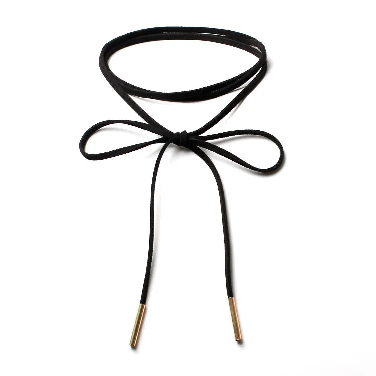 Gargantilla De Terciopelo Negro Gótico Collares De Cuerda De Estilo Gótico