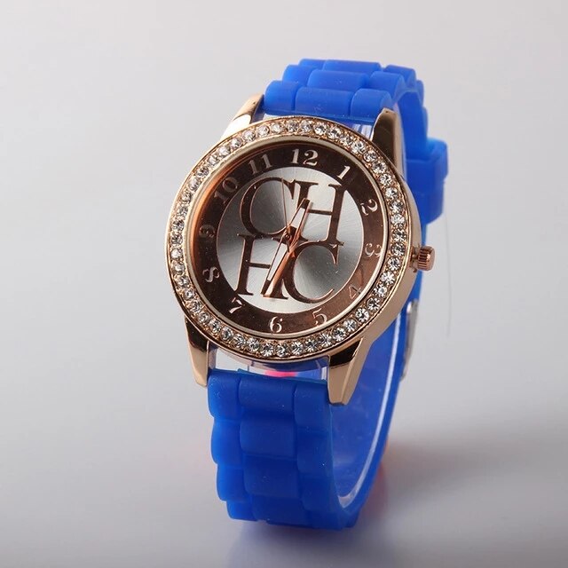 Reloj de pulsera de silicona para Mujer, accesorio de marca de lujo, de cuarzo