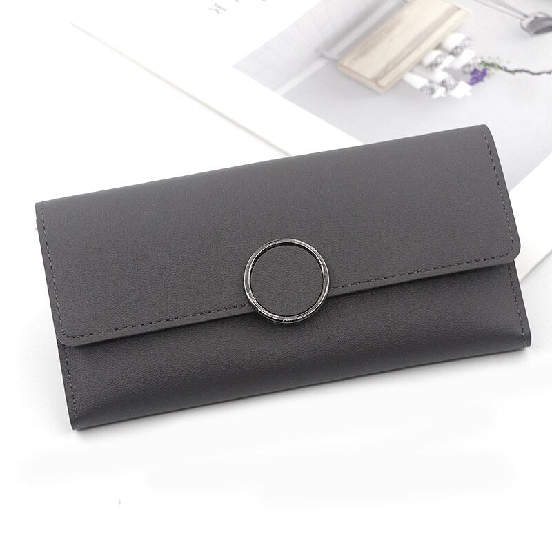 Carteras de lujo con hebilla redonda para mujer