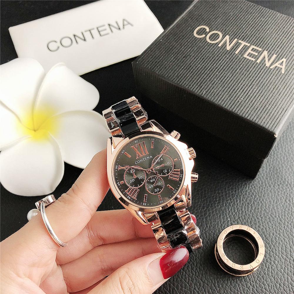 Reloj de cuarzo de oro rosa para mujer