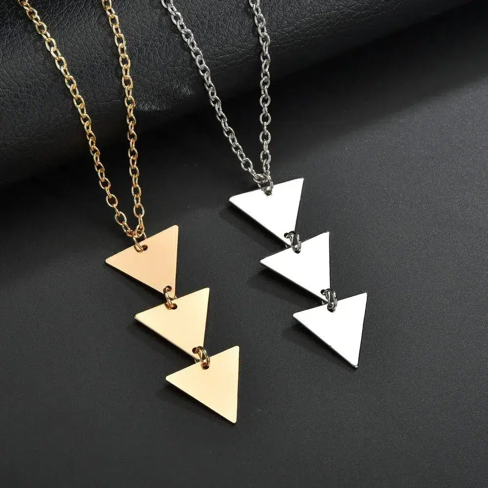 Dorado Collar Colgante Triangular 4