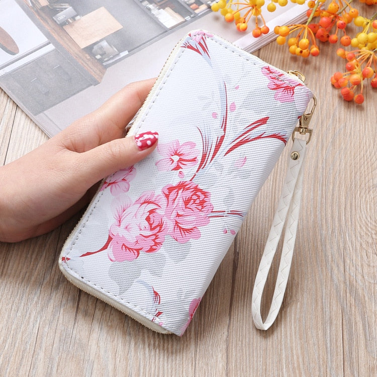 Cartera con estampado de rosas para mujer
