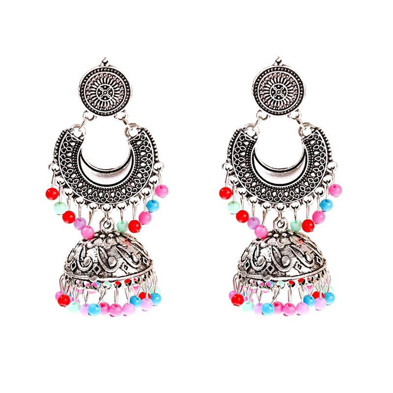 Pendientes Retro Con Campanas Turcas Aretes De Borla Indio, Jhumka
