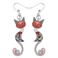 Pendientes Con Colgante De Cristal Aretes Con Forma De Gatito Y Animal