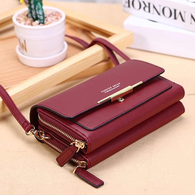 Cartera de piel sintética bandolera multifuncional de gran capacidad 1
