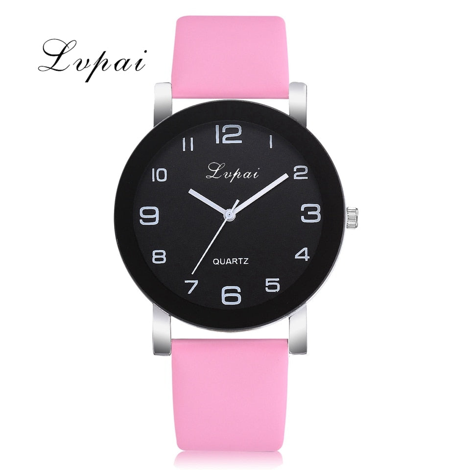 Lvpai-Reloj de pulsera de cuero para Mujer