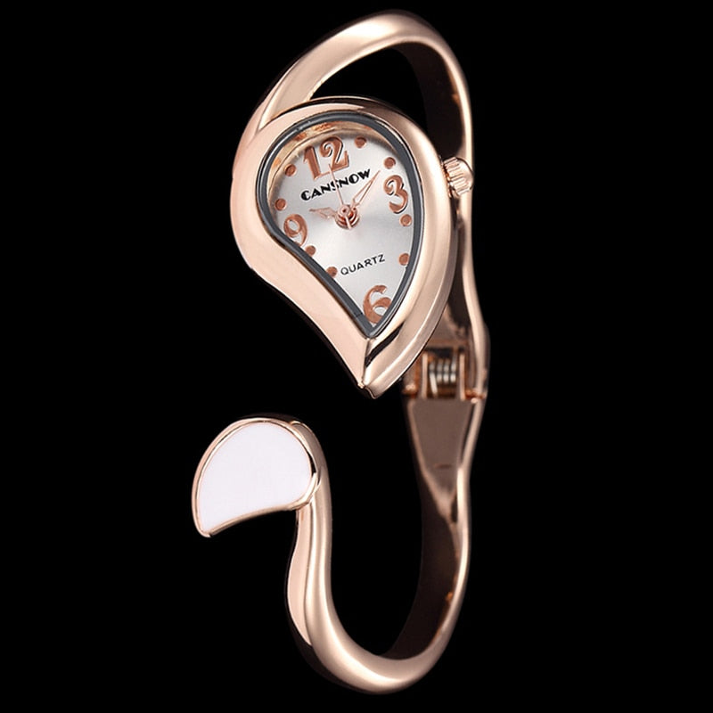 Reloj de pulsera de oro rosa para mujer con diamantes de imitación, joyería 6