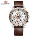 Reloj deportivo de lujo para Hombre, cronógrafo de pulsera de cuero, estilo militar, informal