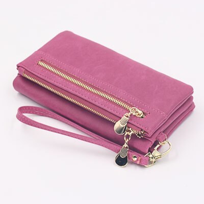 Cartera larga esmerilada Vintage para mujer