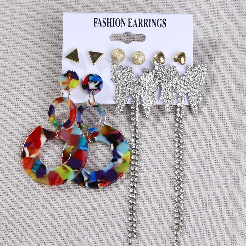 Pendientes De Aro De Color Dorado Conjunto De Cadena 1