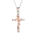 Collar con colgante clásico de aleación de Jesús para mujer y niña, colgante Vintage de Cruz rosa, adornos religiosos góticos