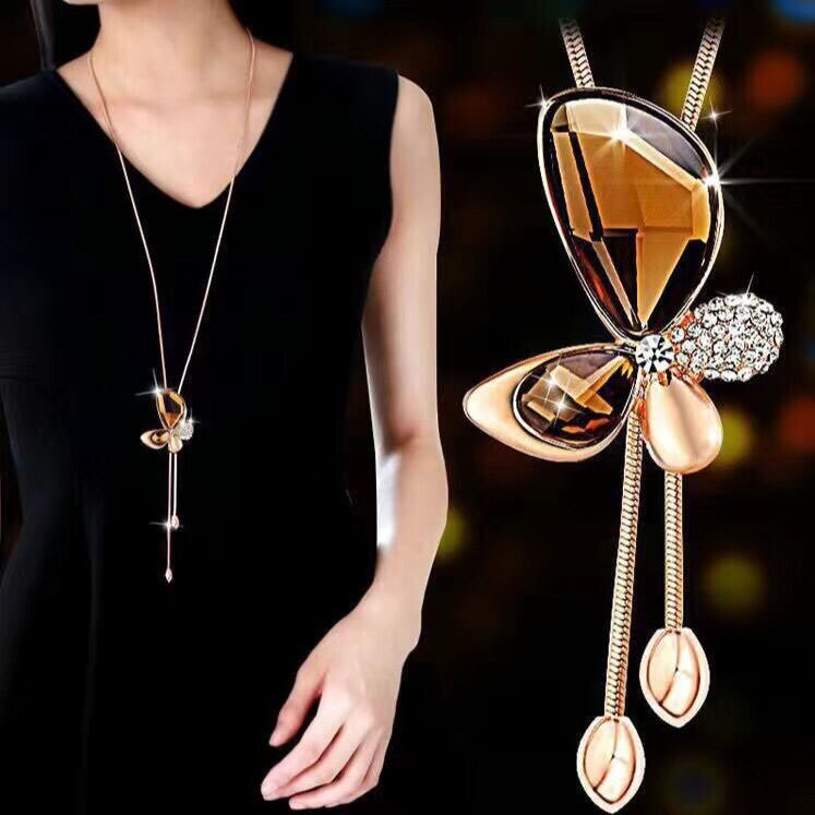 Collares Y Colgantes De Suéter De Cristal Barroco,Joyería 1