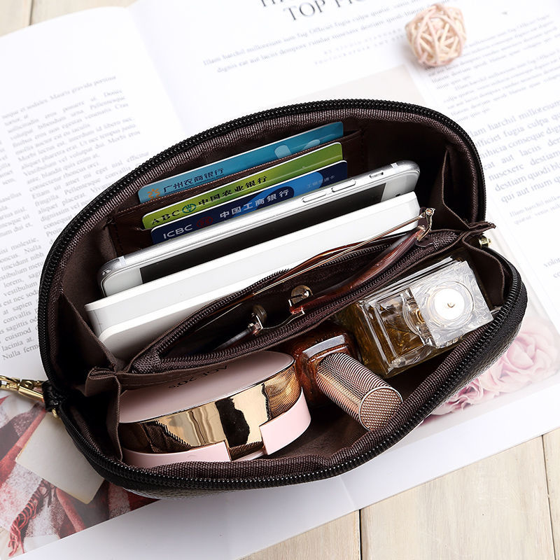 Cartera multifuncional de estilo largo para mujer, monedero de piel sintética, tarjetero 5