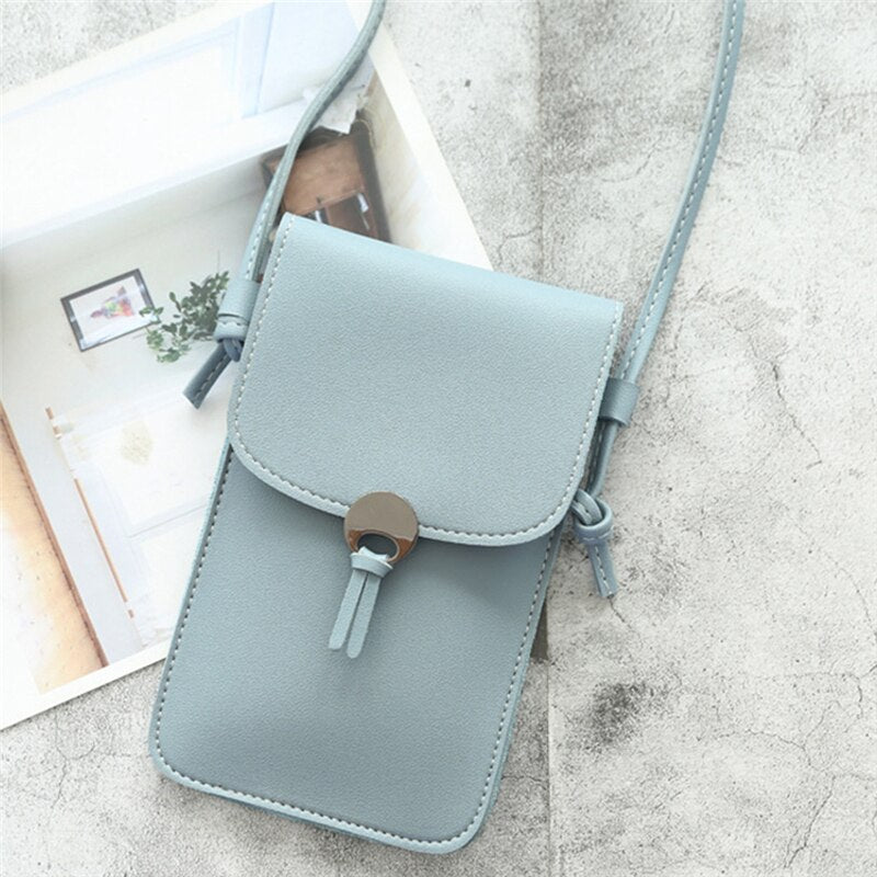 Bolso de teléfono móvil Simple Retro con pantalla táctil transparente para mujer