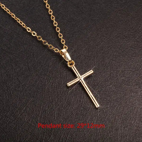 Collar Con Colgante Largo De Cruz
