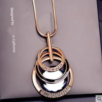 Collar Largo De Diamantes De Imitación Colgante De Cristal