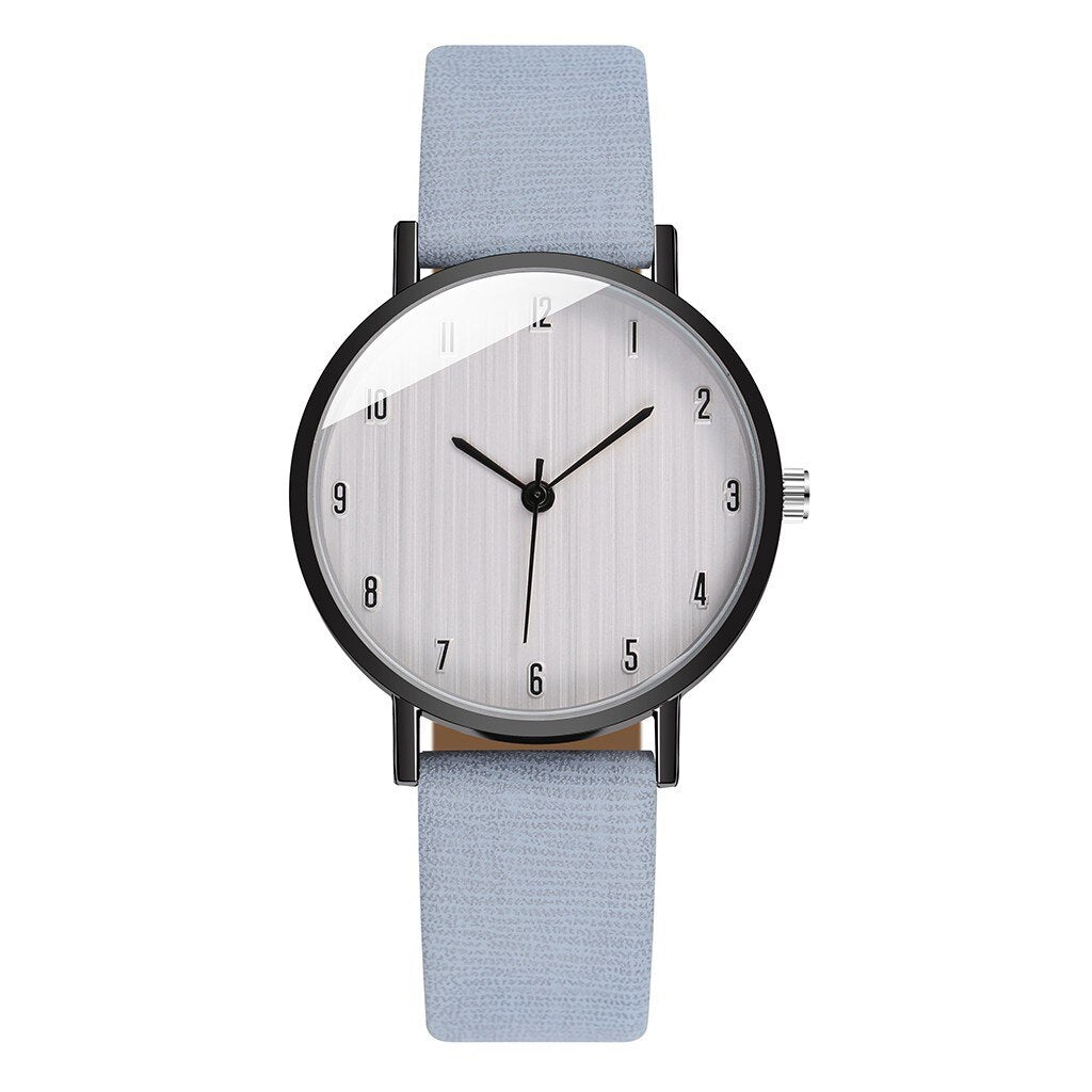 Reloj de pulsera informal para Mujer, relojes de cuarzo con correa de cuero blanco, elegantes y sencillos