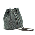 Cartera de mano plateado con diamantes de imitación de cristal