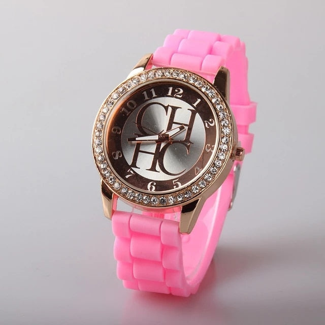 Reloj de pulsera de silicona para Mujer, accesorio de marca de lujo, de cuarzo 3