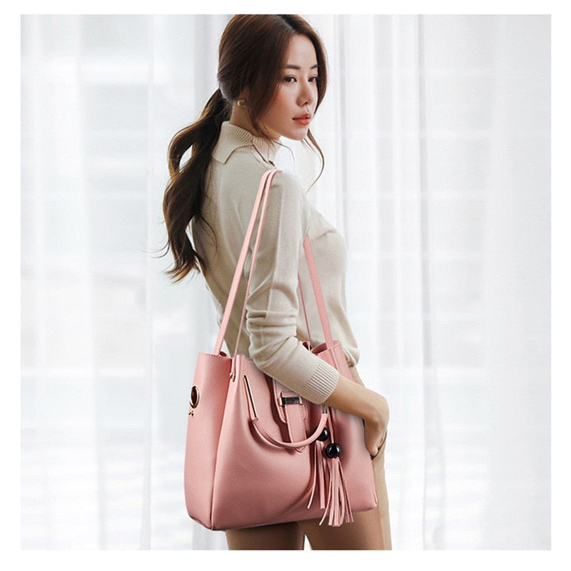 Conjunto de bolsos de piel para mujer 6