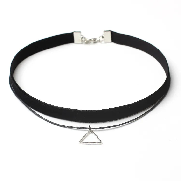 Gargantilla De Terciopelo Negro Gótico Collares De Cuerda De Estilo Gótico