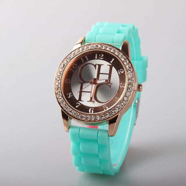 Reloj de pulsera de silicona para Mujer, accesorio de marca de lujo, de cuarzo