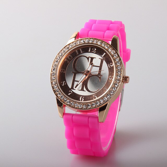 Reloj de pulsera de silicona para Mujer, accesorio de marca de lujo, de cuarzo