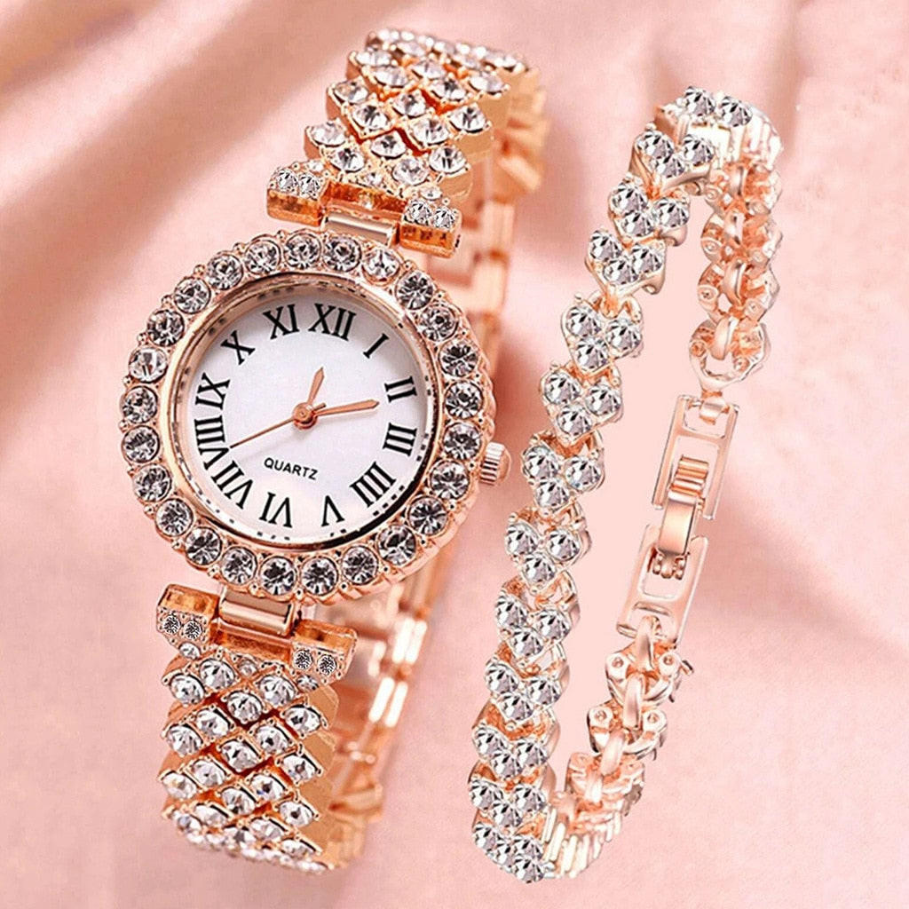 reloj mujer relojes para mujer reloj mujer elegante moda mujer marcas famosas de lujo pulseras mujer Reloj de lujo para Mujer, conjunto de pulsera de acero con diamantes, productos superventas, marca de lujo, 2022 1