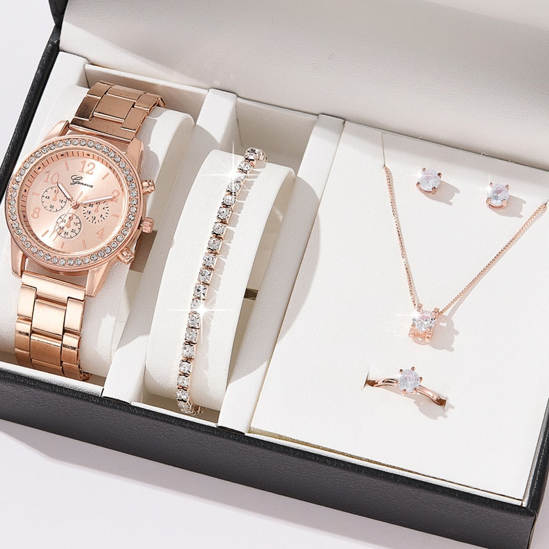 Juego de 6 piezas de reloj de lujo para mujer 1