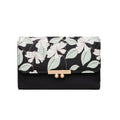 Cartera de moda bonita para mujer, Cartera de flores frescas con estampado medio, monedero de tres pliegues para mujer, Cartera de Carteira multifunción para mujer