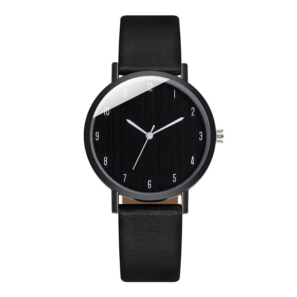 Reloj de pulsera informal para Mujer, relojes de cuarzo con correa de cuero blanco, elegantes y sencillos