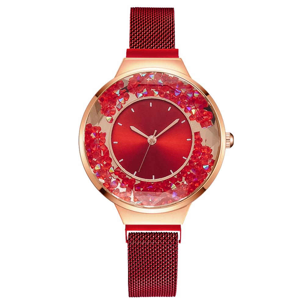 Relojes de moda para mujer, de lujo, con hebilla magnética de cuarzo