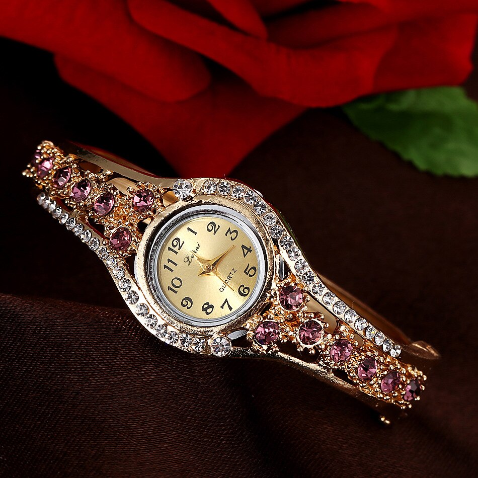 Reloj de pulsera con diamantes de estilo étnico para Mujer