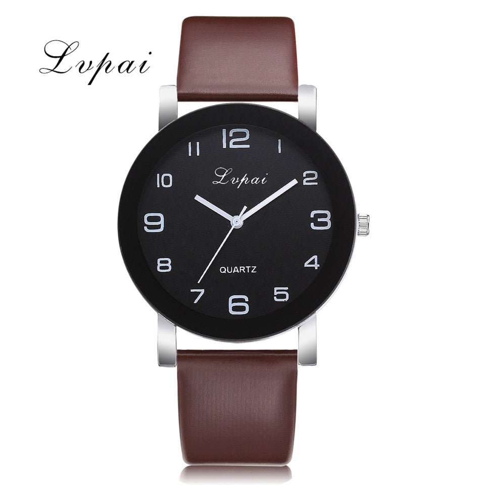 Lvpai-Reloj de pulsera de cuero para Mujer