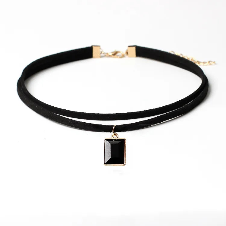 Gargantilla De Terciopelo Negro Gótico Collares De Cuerda De Estilo Gótico