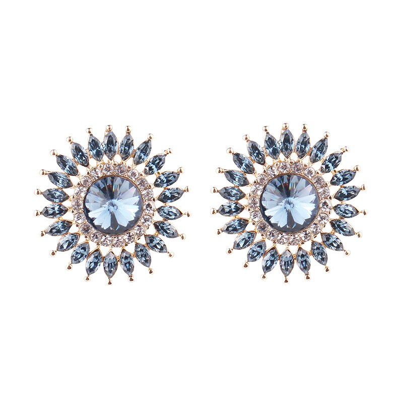 Pendientes Redondos De Metal Con Forma De Flor