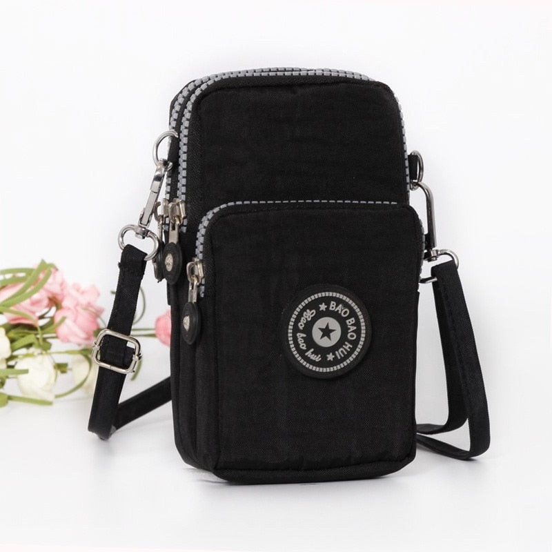 Cartera de hombro pequeño de nailon para mujer