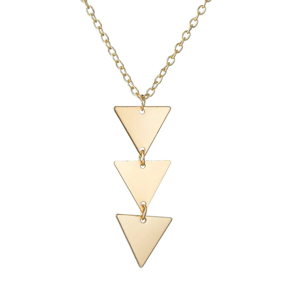 Dorado Collar Colgante Triangular