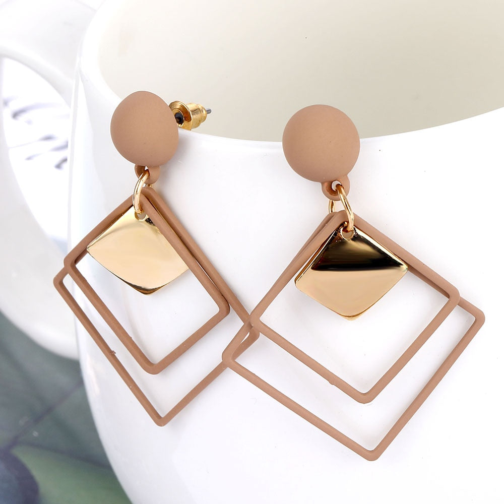 Pendientes De Gota Geométricos Llamativos De Moda 1