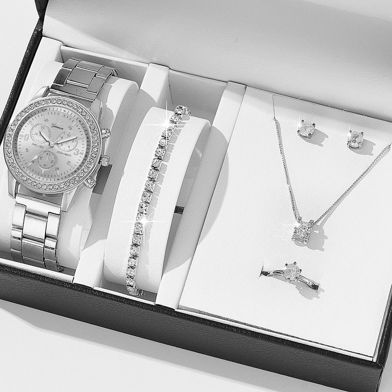 Juego de 6 piezas de reloj de lujo para mujer