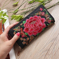 Cartera largas con bordado ético para mujer