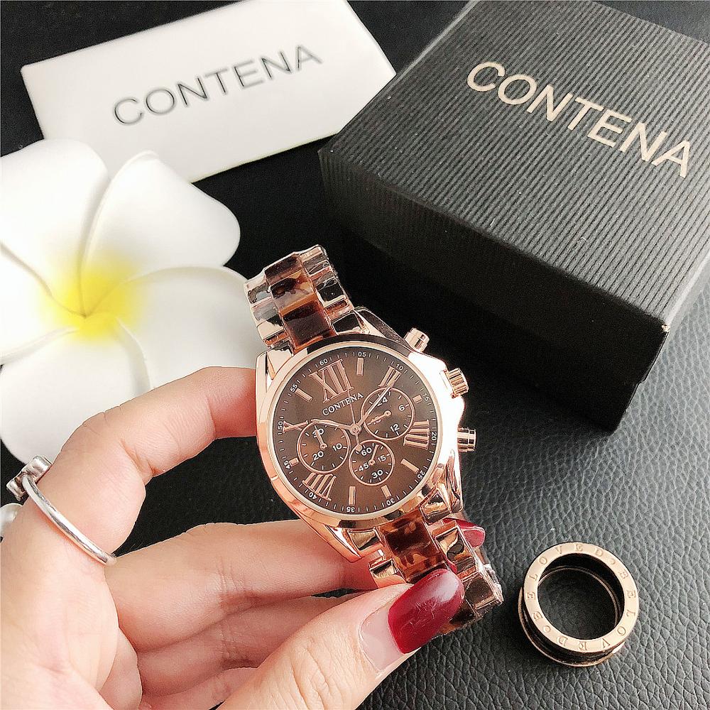 Reloj de cuarzo de oro rosa para mujer
